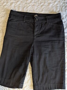 St. John's Bay Black Bermuda Shorts with Belt Loops